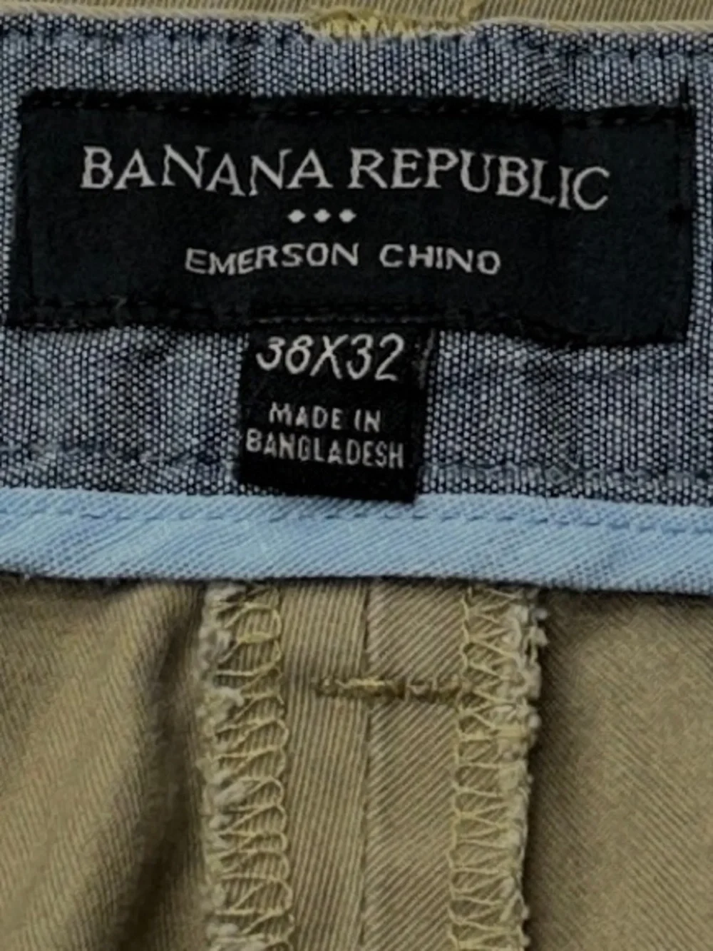 Banana Republic Emerson Chino Mens 38x32 Tan Pants Cotton Classic Fit